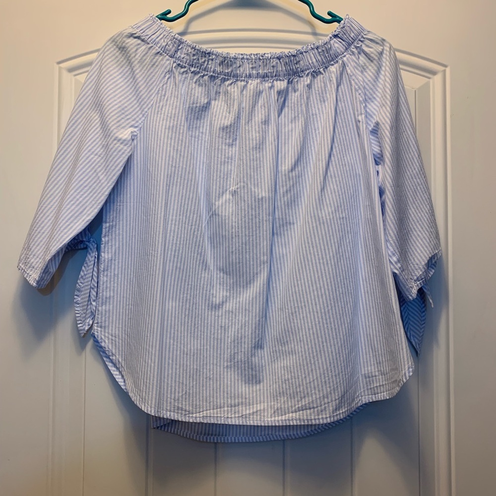 Off the shoulder striped top